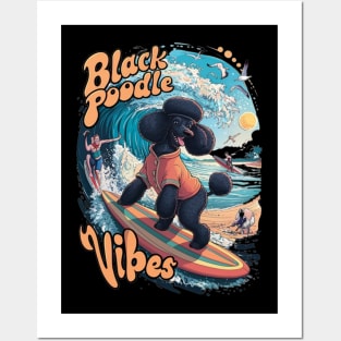 Wave Rider: A Black Poodles Surfing Adventure Posters and Art